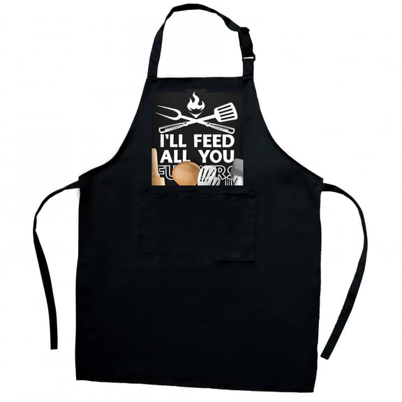 AUQ Aprons for Women with Pockets,Polyester Composition Black Apron,Airflow-Friendly Waterproof Apron,Style1