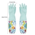 thumbnail image 4 of Guantes Para El Hogar Verde Floral Lavado De Platos Haz Puerto Terciopelo, 4 of 7