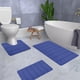 thumbnail image 5 of Juego de 3 alfombrillas de baño de espuma, suaves y antideslizantes, con alta absorción de agua, de secado rápido, lavables a máquina, para inodoro y ducha, cómodas, Aestivo | Azul | AESTIVO, 5 of 7
