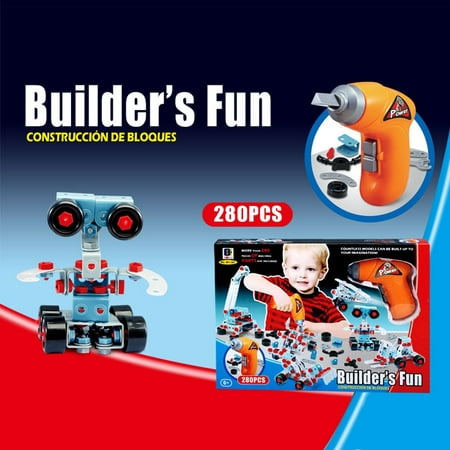280 Piece Educational Construction Engineering Toy Drill Building Blocks Set for 3, 4 and 5+ Year Old Boys & Girls. Pure Engaging Fun and STEM Learning Kit! The Best Toy Gift for Kids Ages 3yr ? (Best Gifts For Three Year Olds 2019)