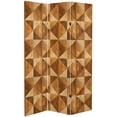 thumbnail image 7 of Oriental Furniture 6 ft. Tall Double Sided Wood Inlay Pattern Canvas Room Divider, 7 of 7
