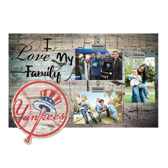 New York Yankees 11" x 19" I Love My Family Clip Photo Frame