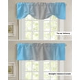 thumbnail image 5 of Fsddascl Blue Grey Ombre Tie Up Valance Curtains for Windows, Kitchen Curtains Window Treatments, Modern Gradient Abstract Art Short Window Shades Valances for Bedroom Bathroom Cafe 60"x18", 5 of 7