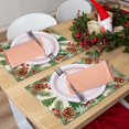 thumbnail image 4 of Christmas Placemats, Linen Holiday Table Mats, Festive Christmas Style, Heat Resistant Dining Place Mats, Washable Cloth Placemats for Kitchen Table, Home and Kitchen, 40x30cm, 4 of 7
