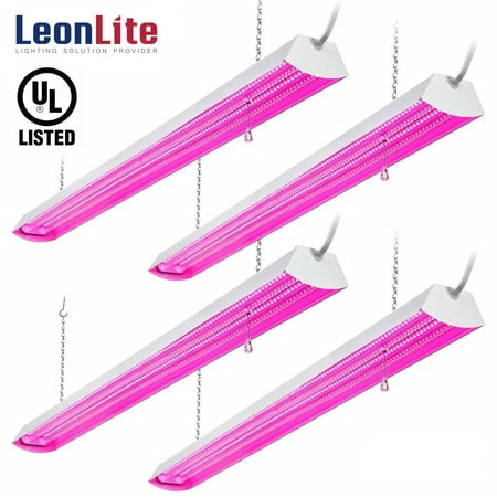 LEONLITE 4 Pack 48W LED Grow Lights, LED Plant Grow Shop Lights for Indoor Flowers, Plant Seeds, Balcony