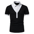 thumbnail image 2 of Njoeus Shirts For Men Golf Shirts For Men Men'S Cotton Zipper Lapel Short Sleeve Undershirts T-Shirt Casual Business Tops Shirt Black Shirts, 2 of 8
