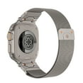 thumbnail image 3 of Metal Loop Watch Band Compatible for Apple Watch Bands 42mm 44mm 45mm 46mm 49mm Men Women, Mesh Strap with Magnetic Clsoure for iWatch Ultra 2/1 Series 10 9 8 7 6 5 4 SE 3 2 1, Titanium, 3 of 6