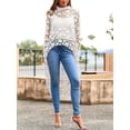 thumbnail image 4 of Womens Long Sleeve Round Neck High Low Asymmetrical Irregular Hem Tops, 4 of 10