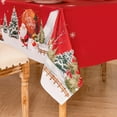 thumbnail image 6 of Merry Christmas Rectangle Tablecloth, Winter Santa''s Gift Xmas Tree Snowflakes TableCloths, Stain Resistant Polyester Decorative Table Covers for Xmas Holiday Dining,Party, 60 x 102 Inch, 6 of 6