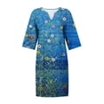 thumbnail image 5 of Fshaion Robe d'Été pour Femmes 2024 Grande Taille Décontractée Ample Coton Lin Manches Courtes Col Rond Robe Manches Courtes Col Rond Robe Liquidation à Moins de 10!, 5 of 5