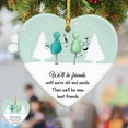 thumbnail image 1 of Adorno de la amistad de vidrio marino en forma de corazón hecho a mano | Recuerdo de la amistad para hermana y mejor amiga | Decoración colgante para árbol de Navidad, 1 of 5