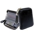 thumbnail image 1 of Yuhan Pretty Tarjetero Para Mujer Con Tarjetero De Piel Rfid, Pequeño Estuche Para Tarjetas De Identificación (20 Ranuras Para Tarjetas, Negro Nuevo), 1 of 5