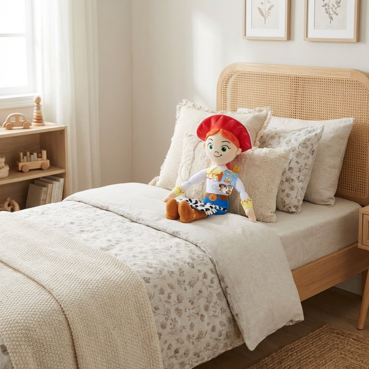 Toy Story Jessie Kids Decorative Pillow Buddy, Polyester Velboa, Red & White, Disney