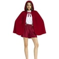 thumbnail image 1 of Elegant Short Cape Cloak Featuring Detachable And Delicate Lace Ruffle For Themed Events Pageants(Wine-60/S)#0615, 1 of 3