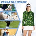 thumbnail image 6 of Uorisanigo Four-Leaf Heart Women's Golf Top Size L Soft Quarter Zip Hiking Running Workout Tops Fashion Quick Dry Workout Tops Outing Wear for Women, 6 of 7