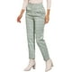 thumbnail image 4 of Pantalones de tartán a cuadros para mujer INSPIRE CHIC, elásticos, de cintura alta, rectos y largos, talla L, verde claro, 4 of 5
