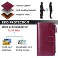thumbnail image 5 of YooGuoGuo Womens Wallet RFID Blocking Long Purse Genuine Leather Credit Card Holder Clutch Phone Wallet Purse with ID Window, 5 of 6
