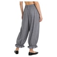 thumbnail image 2 of TSSOE Women Wide Leg Long Bloomers Pants Ruffle Elastic Waist Loose Fit Trousers Suitable for Office & Parties Grey M, 2 of 7