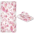 thumbnail image 7 of Coolnut Pink Flowers Bath Towel Set of 3, Highly Absorbent & Soft Bathroom Towels Set Quick Dry Towels Set for Bathroom Spa Beach (1 Bath Towels, 1 Hand Towel, 1 Washcloth) Washcloth Gift, 7 of 7