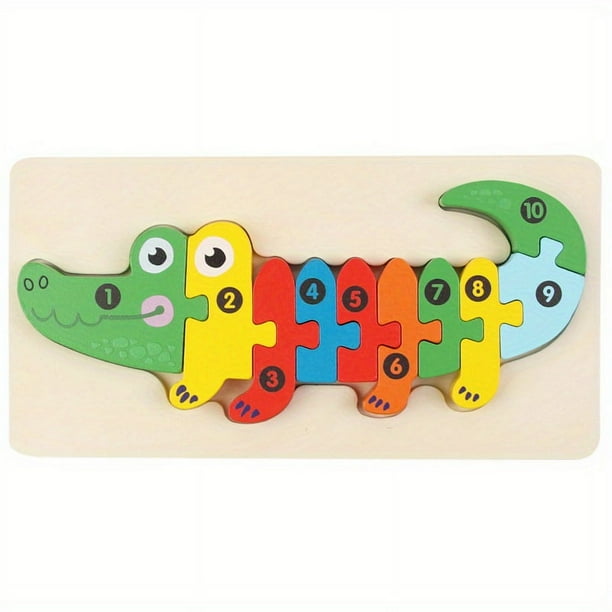 Wooden Early Education Cognition Children's Educational Toys Building Blocks, Animal Traffic Shape Matching 3d Three-dimensional Puzzle