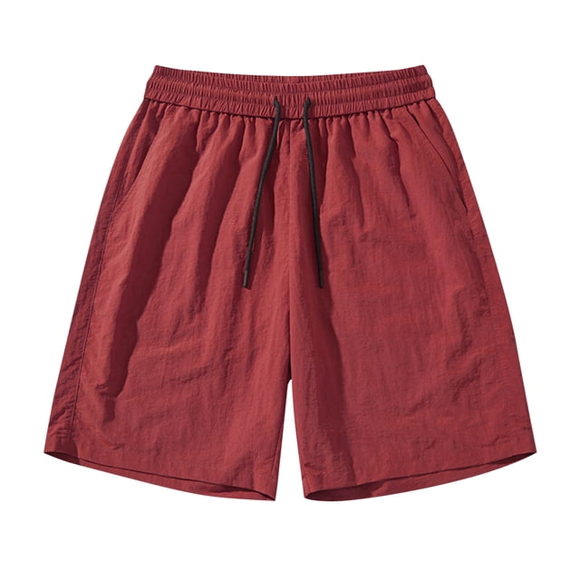 Pantalones Cortos Casuales de Color Sólido Quinto Pantalones, Sueltos Delgados Pantalones de Playa de Piernas Rectas de Tamaño Grande