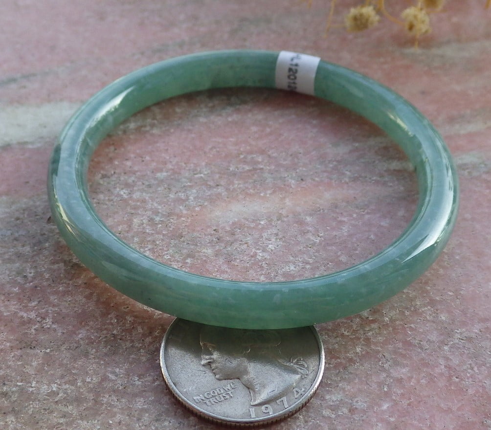 Icy Green Natural A JADE Jadeite Circle Bangle Bracelet 58 mm 683733 TN