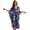 Colorful Tropical Flower Leaf, variant on Women Kaftan Dresses Plus Size V-Neck Batwing Sleeves Animal Print Caftan Side Slits Long Kaftans Cruise Outfits Summer Dresses for Beach Party, Leopard Print Gray Black