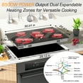 thumbnail image 5 of 30 Inch Electric Cooktop 5 Burners, 8500W Built-in Radiant Ceramic Stove Top with Dual Expandable Heating Zone, Touch Control 9 Power Levels, Timer & Child Lock, Hard Wired 220-240V(NO PLUG), 5 of 7