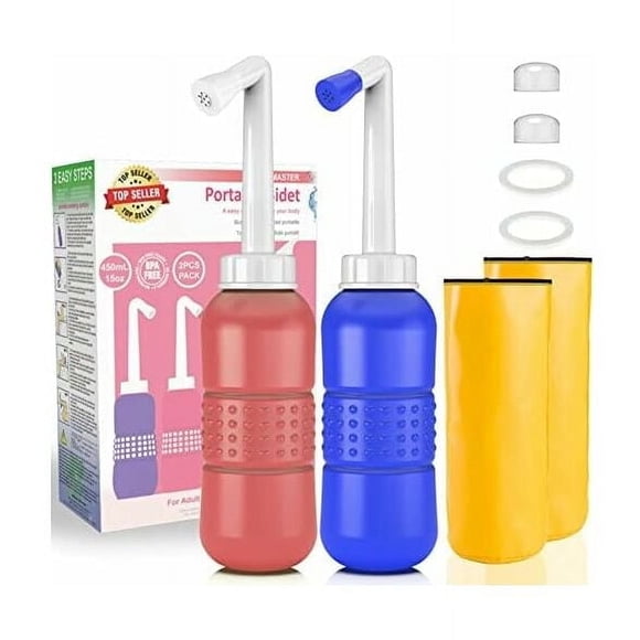 Reusable Travel Bidet Bottle, Hygiene Care for Postpartum Recovery, Portable Peri Bottle 450ml Leakproof Ergonomic Design for Personal Hygiene at Home, Office, Travel, Camping