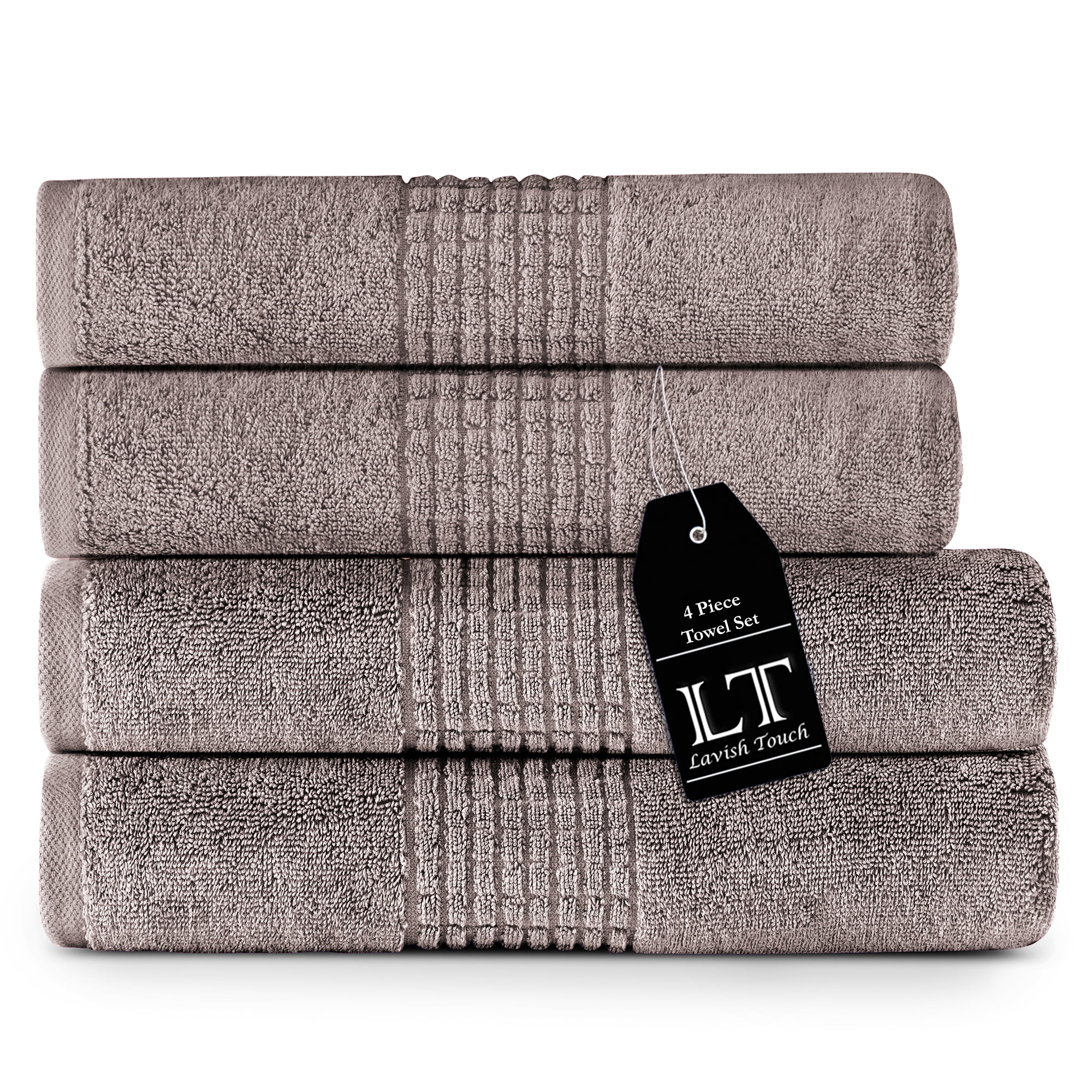 Lavish Touch 700 GSM 100% Egyptian Cotton 4 Piece Towels ...