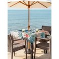 thumbnail image 3 of Outdoor Table Cloth with Umbrella Hole and Zipper, Coastal Octopus Waterproof Square Tablecloth 54"x54", Summer Vintage Nautical Coral Starfish Washable Table Cover for Outside Party Patio Picnic, 3 of 8