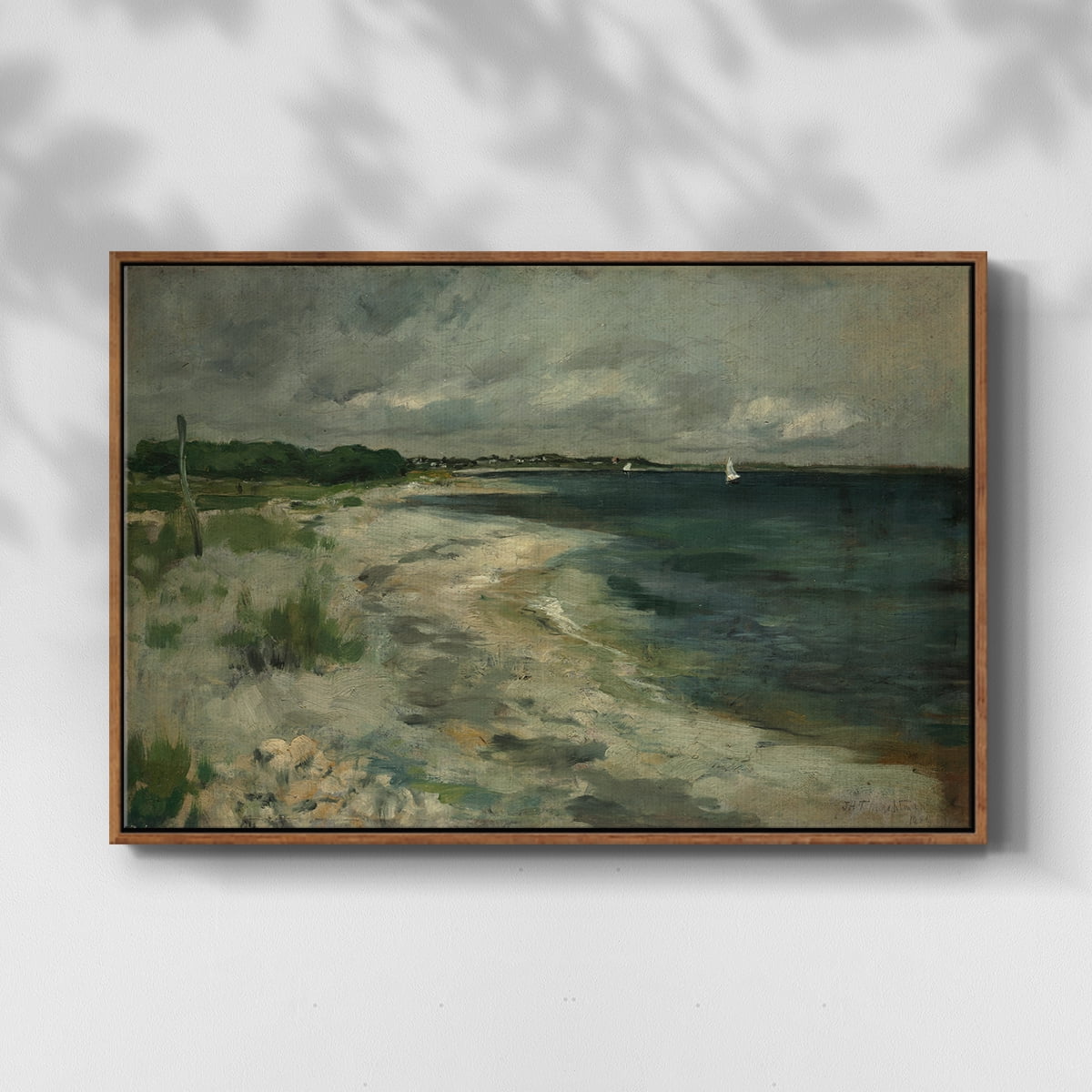 Vintage Landscape-CCCLXXVII By Wexford Home Framed in Walnut Wood Gallery Wrapped Canvas 17 in. x 25 in.