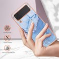 thumbnail image 3 of Designed for Samsung Galaxy Z Flip 4 Marble Case, Ultra Thin Girls Women Plating Marble Designed Flexible Soft TPU IMD Marble Protective Case Cover for Samsung Galaxy Z Flip 4 5G - Blue, 3 of 7