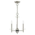 thumbnail image 3 of 42703-91 Livex Lighting Bennington - 3 Light Mini Chandelier - 14 Inches wide by 17.5 Inches high-Brushed Nickel Finish    -Traditional Installation, 3 of 11