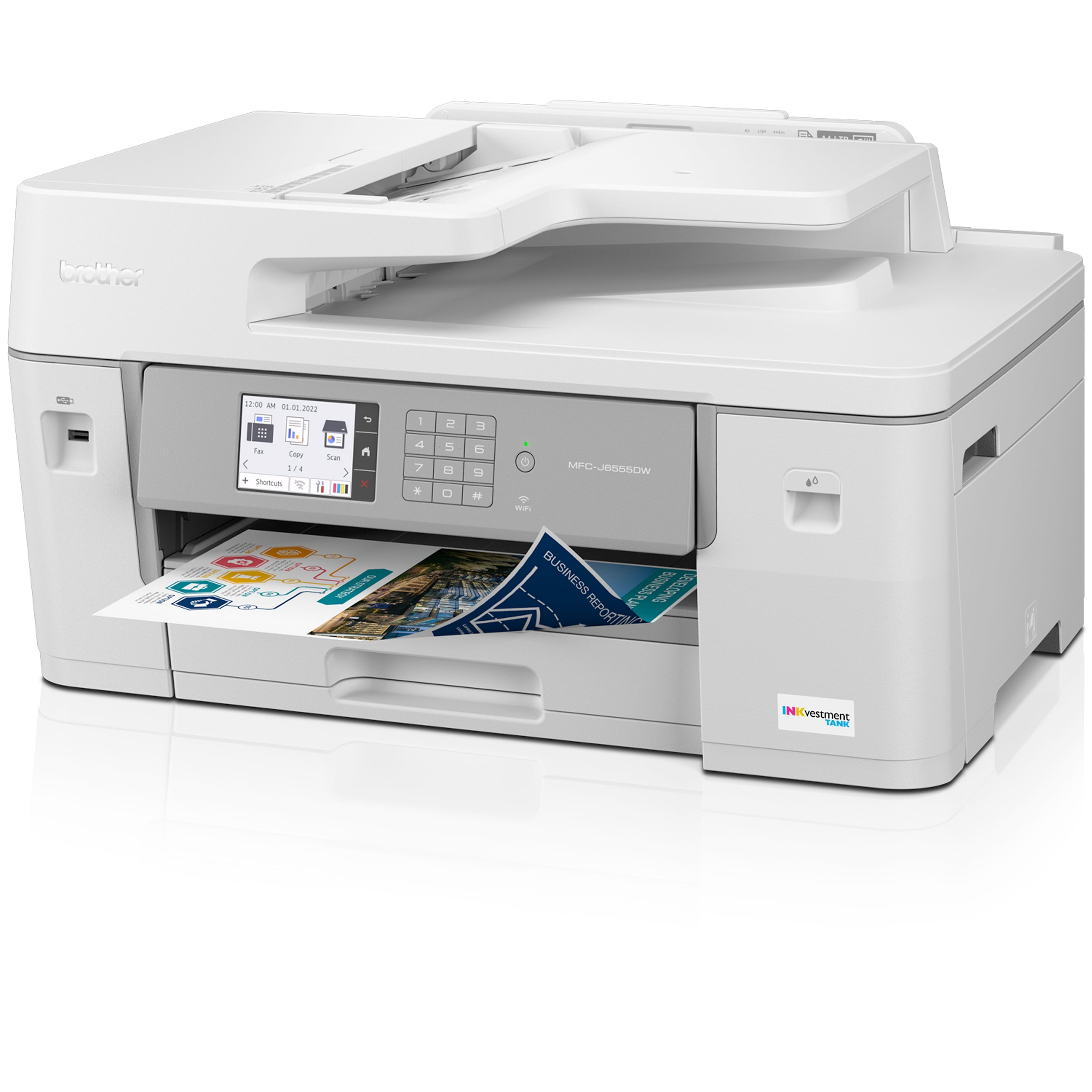 klistermærke skrig gå i stå Brother MFC-J6555DW INKvestment Tank Color Inkjet All-In-One Printer with  up to 1 Year of Ink In-box1 and 11” x 17” print, copy, scan, and fax  capabilities - Walmart.com