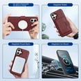 thumbnail image 2 of Allytechgroup 3 in 1 Wallet Case for Apple iPhone 16, Detachable Back Cover & Cards Holder Compatible with Mag-safe Shockproof RFID Blocking Stand Phone Case for iPhone 16, Red, 2 of 8