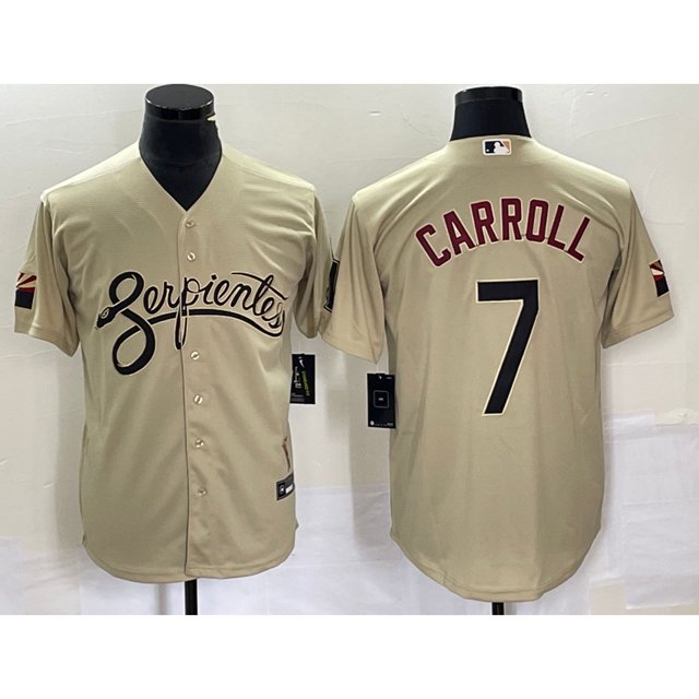 Arizona Diamondbacks Ligue de Baseball 7 Carroll-Or Nouveau Nom de Joueur Classique Collection Commémorative Étoile Version Brodée Jersey-M