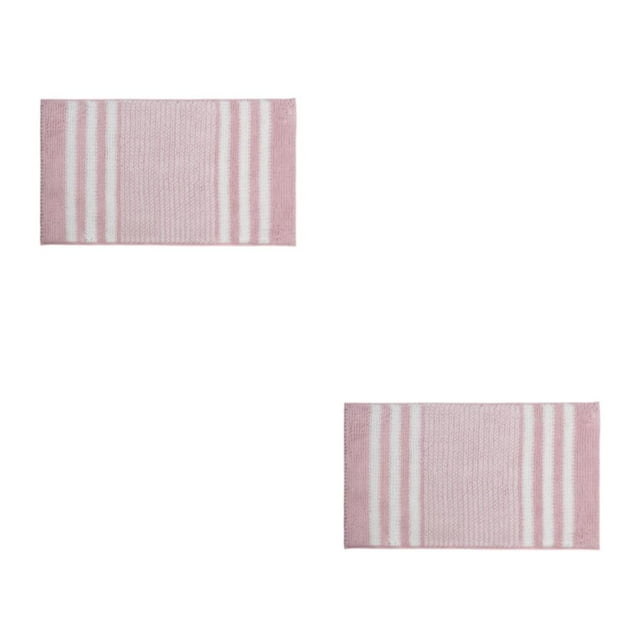 Wosthever Alfombra de baño suave de colección clásica, textura suave exquisita hecha a mano que no daña el suelo, color rosa absorbente Rosa 2Conjunto