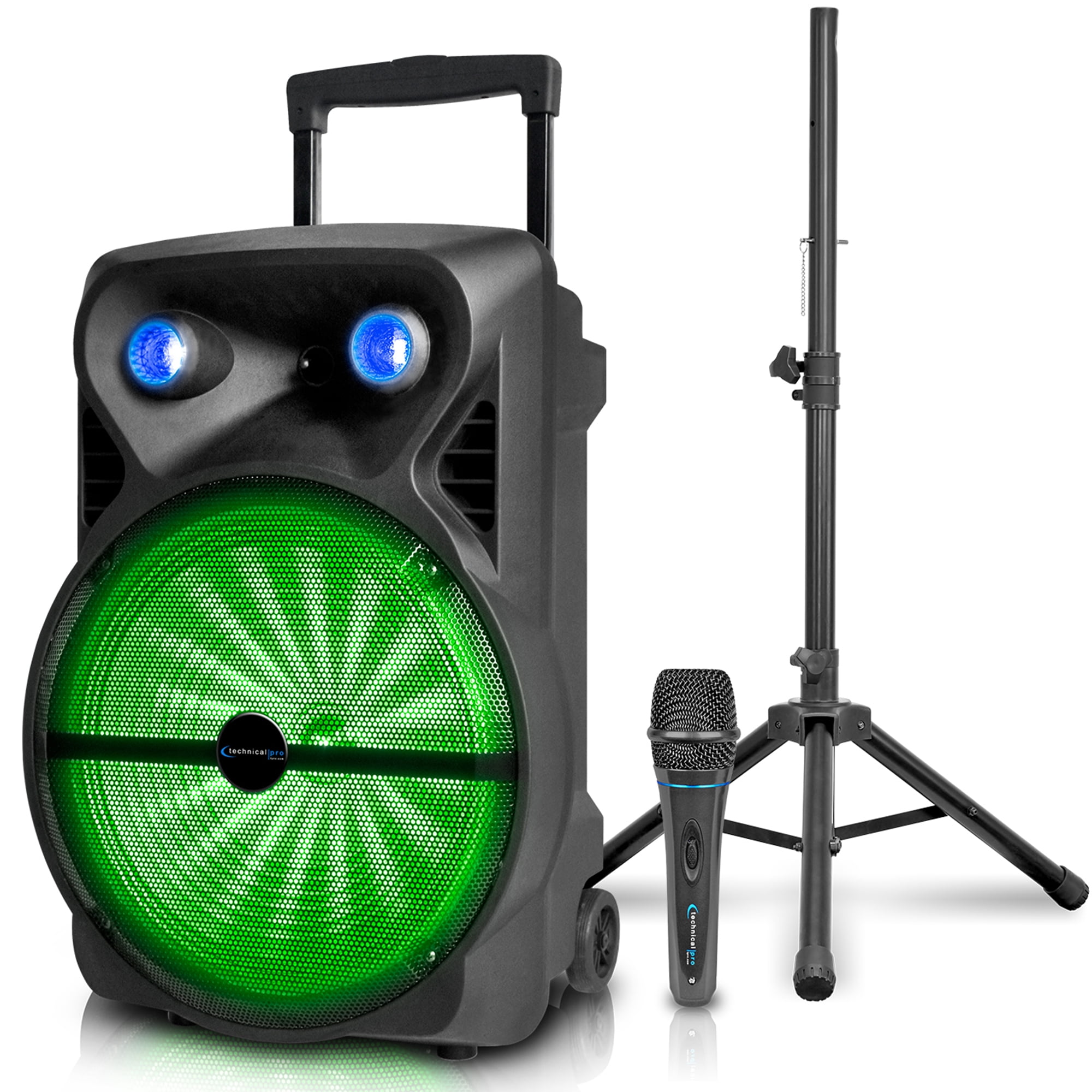 Technical Pro Rechargeable Bluetooth DJ Speaker PA System with Tripod/Microphone