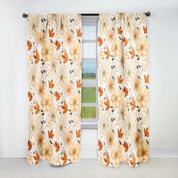 Designart "Terracotta Mandala II" Floral Blackout Curtain Single Panel