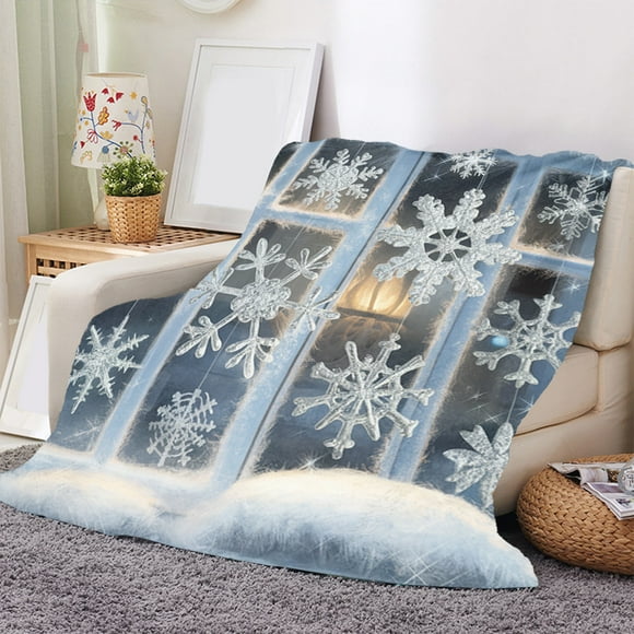 Manta navideña súper suave - Cama y manta de felpa de forro polar de franela para el calor invernal y la decoración navideña