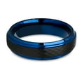 thumbnail image 2 of 6mm Blue Tungsten Wedding Ring,Black Wedding Ring,Tungsten Carbide Ring,Engagement Ring,Anniversary Ring,Hammered Ring,8mm Ring, 2 of 4