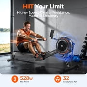 YOSUDA R2 Air Rowing Machine for Home Use with Self-Powered Monitor, 53.7 Slide Rail, Professional Adjustable Air Resistance Rower, Ergonomic Comfort Seat & Easy Vertical Storage