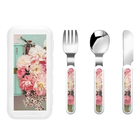 

Salouo Vintage Typewriter Floral Pattern 3 Pieces Toddler Utensils Kids Silverware Set Stainless Steel Utensils for Kids Children Safe Spoons Forks & Knife Dishwasher Safe