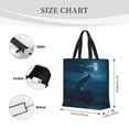 thumbnail image 2 of KLL Lonely Night Wolf Pattern Aesthetic Tote Bag for Women Beach Bag Shopping Bags Shoulder Bag Reusable Grocery Bags, 2 of 5