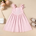 thumbnail image 2 of gdxvjhbj Robes pour Adolescentes Robe Papillon pour Bébé Fille Tutu à Volants Sans Manches Robes Robe de Fête 3T 4T (Rouge, 3-4 Ans), 2 of 9
