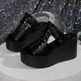 thumbnail image 5 of Xucatan Thick Sole Sandals for Women, Punk Style Crisscross Strap Shoes, Platform Wedge Heel Footwear for Daily Summer Wear Gift, 5 of 9