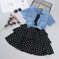 thumbnail image 2 of Utlike Girls Dresses Toddler Denim Jacket Polka Dot Layered Dress Set Outfits Girls Comfort Sundress Size 5 Years-6 Years, 2 of 9