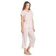 thumbnail image 2 of Casual Nights Women's Short Sleeve Floral Capri Pajama Set, 2 of 5