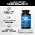 thumbnail image 3 of Beta Alanina Premium 1400mg | 100% Máxima Pureza  - Capsulas Veganas Pre Entreno - Pre Workout | Vitaminas Mujer / Hombre - 100% Puro - 60 Cápsulas, 3 of 7